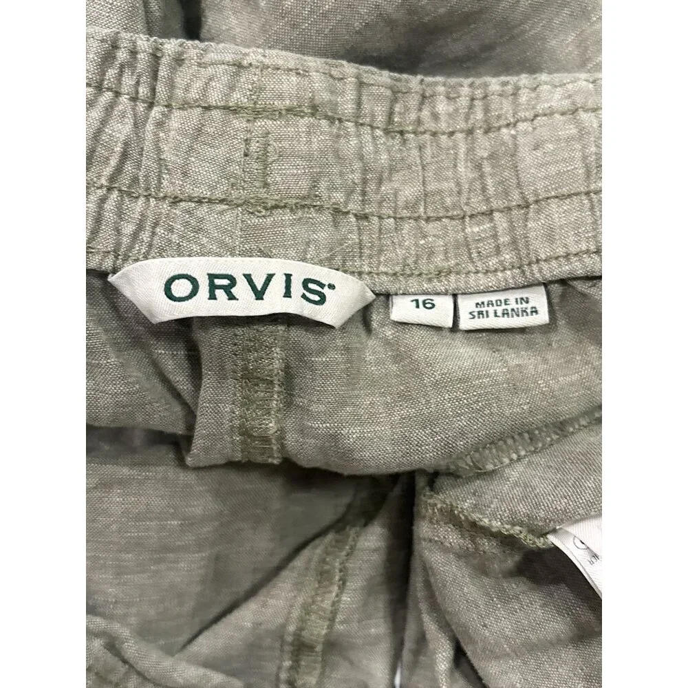 Orvis Linen Blend Shorts Lot 2 Size 16 Elastic Waist Casual Summer - Picture 11 of 12